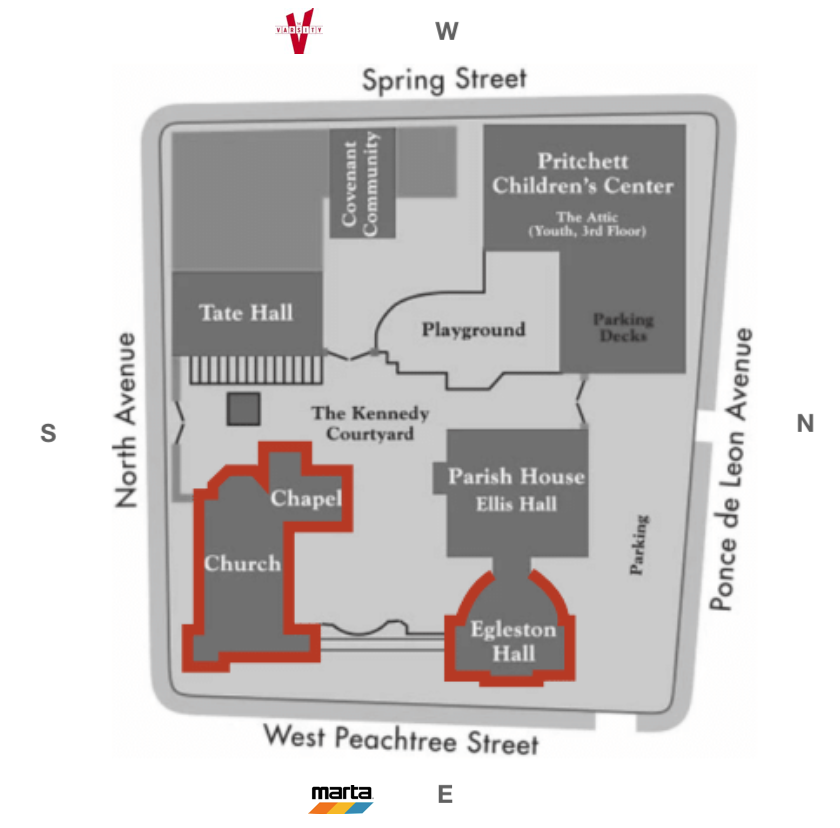 Campus map showing Egleston Hall location