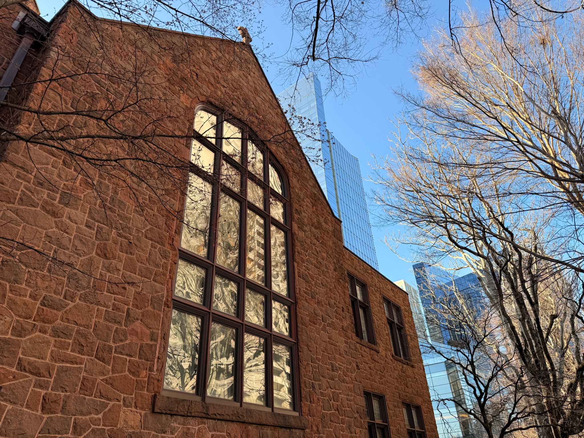 Egleston Hall facade with Atlanta skyline